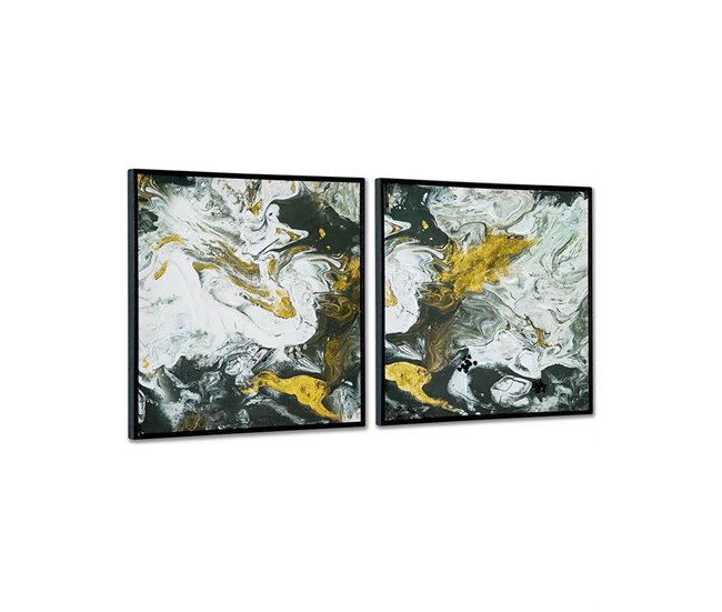 Conforama Cuadros Presume De Casa Saona 60*60*3.5 Negro/dorado Lienzo Lacado/marco Ps