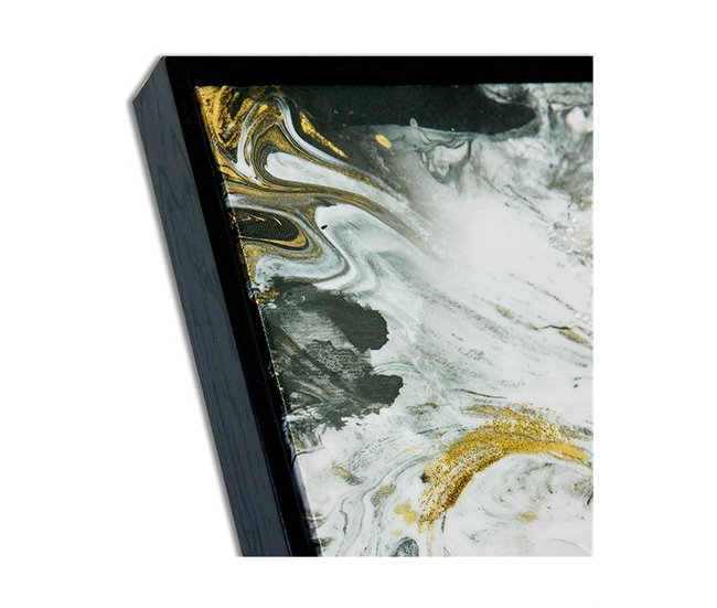 Conforama Cuadros Presume De Casa Saona 60*60*3.5 Negro/dorado Lienzo Lacado/marco Ps