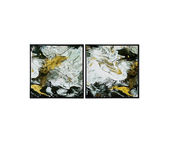 Conforama Cuadros Presume De Casa Saona 60*60*3.5 Negro/dorado Lienzo Lacado/marco Ps