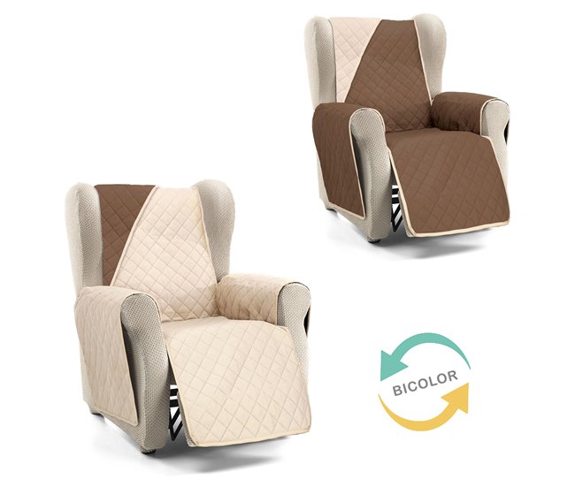 Conforama Cubre Sofá Acolchado Reversible 1 Plaza Donegal Collections Nina Beige / Marrón