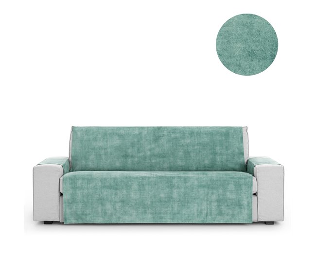 Conforama Cubre Sofá Protector Antimanchas acabado aterciopelado Verde 3 Plazas 155 cm (170-210 cm)