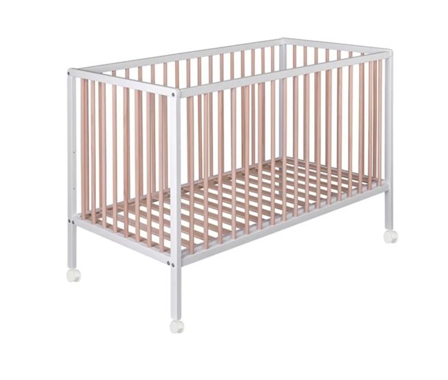 Conforama Cuna Bebé Laponia Con Somier De Láminas De Haya + Colchón Helios + Protector Colchón + 4 Ruedas