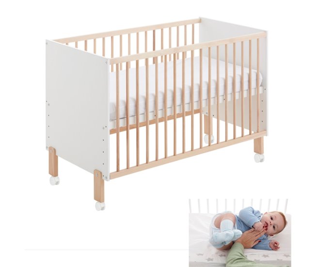 Conforama Cuna Colecho Umami 120x60 + Kit Colecho + 4 Ruedas