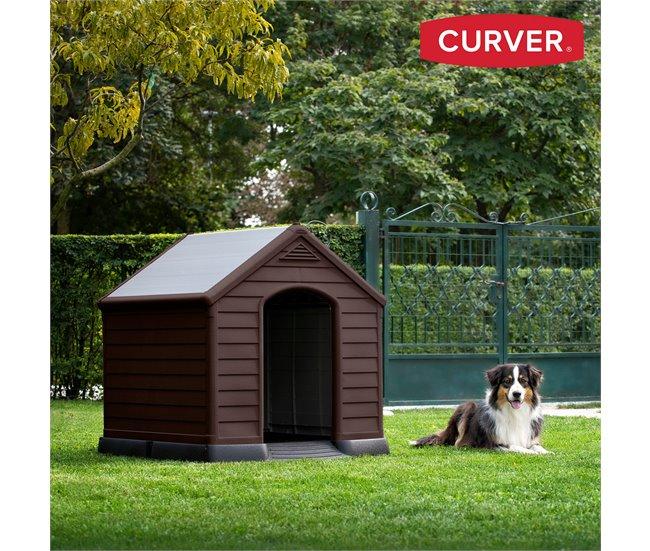 Conforama Curver Caseta Perro Marrón De Resina C/suelo Elevado Y Sistema De Ventilación 95x99x99 Cm