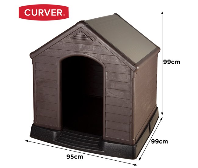 Conforama Curver Caseta Perro Marrón De Resina C/suelo Elevado Y Sistema De Ventilación 95x99x99 Cm