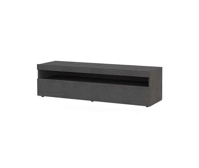 Conforama Ddunca Mueble TV Aparador bajo de salón con 1 puerta Base para mueble TV 100% Made in Italy 130x45h36 cm Pizarra
