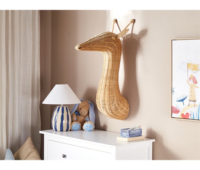 Conforama Decoración De Pared Cabeza De Jirafa De Ratán Claro BANANEC