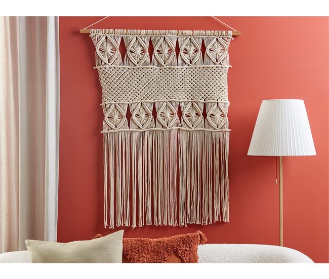 Conforama Decoración De Pared De Algodón Beige Claro 84 X 99 Cm LAHRI
