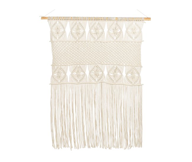 Conforama Decoración de pared de algodón beige claro 84 x 99 cm LAHRI
