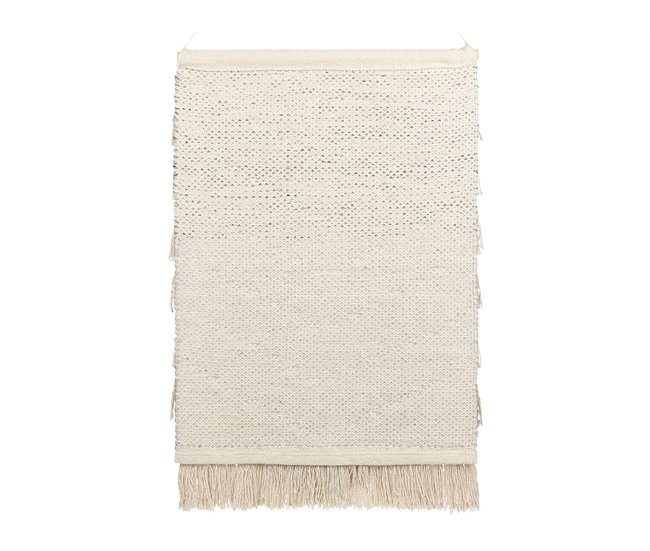Conforama Decoración De Pared De Algodón Beige/gris 60 X 90 Cm KOTRA