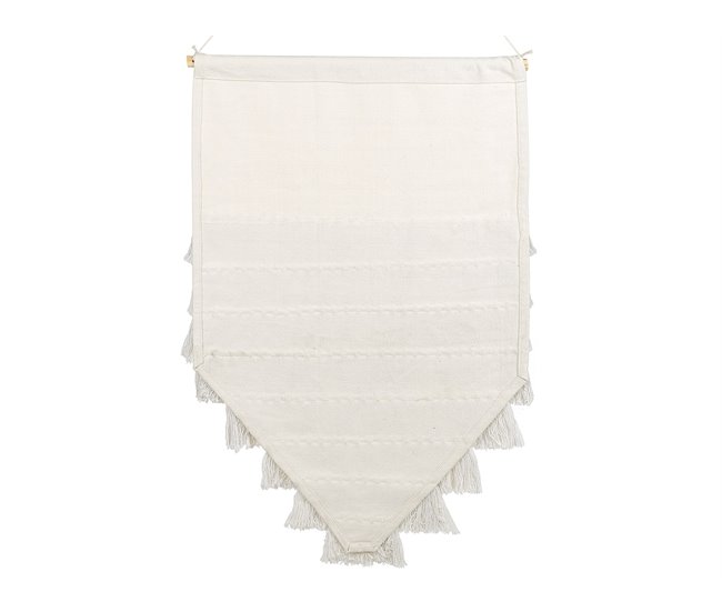 Conforama Decoración De Pared De Algodón Blanco Crema 60 X 90 Cm THUL