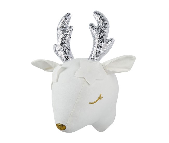 Conforama Decoración De Pared De Algodón Blanco Crema/plateado/dorado 20 X 29 Cm SUZY