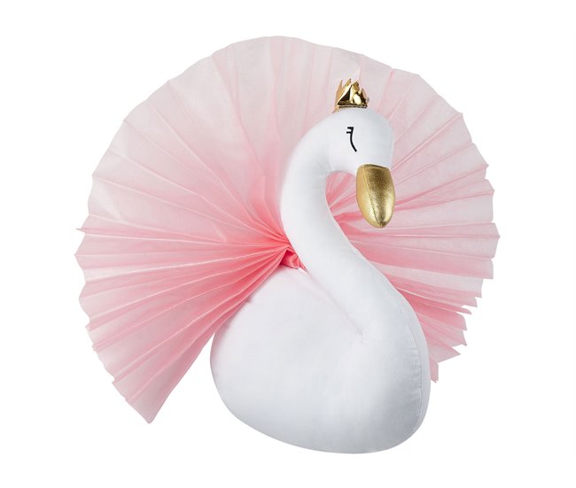 Conforama Decoración De Pared De Algodón Blanco Crema/rosa/dorado 22 X 32 Cm ODETTA