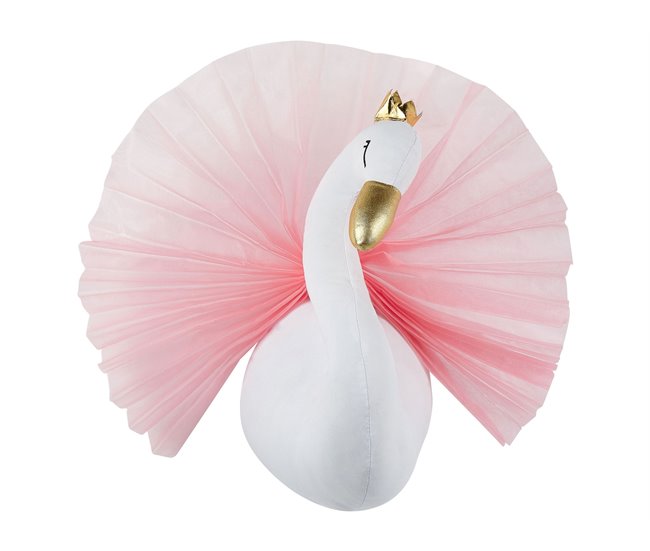 Conforama Decoración de pared de algodón blanco crema/rosa/dorado 22 x 32 cm ODETTA