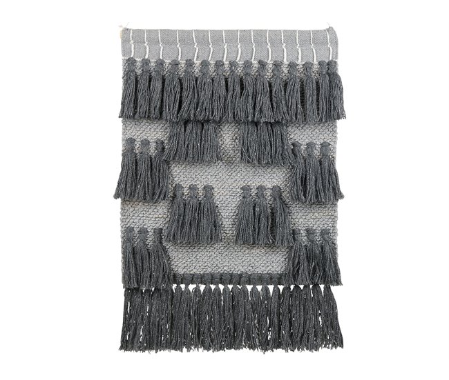 Conforama Decoración de pared de algodón gris 60 x 90 cm JIWA