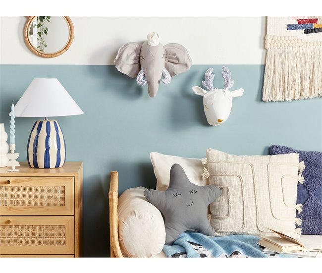 Conforama Decoración De Pared De Algodón Gris/plateado/blanco Crema 39 X 33 Cm TANTOR