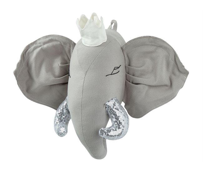 Conforama Decoración De Pared De Algodón Gris/plateado/blanco Crema 39 X 33 Cm TANTOR