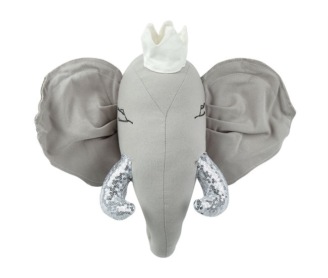 Conforama Decoración de pared de algodón gris/plateado/blanco crema 39 x 33 cm TANTOR