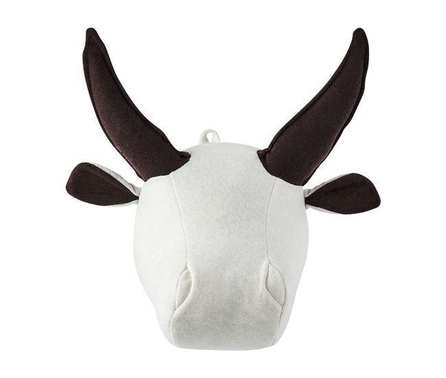 Conforama Decoración de pared de fieltro/algodón blanco crema/marrón 22 x 24 cm GEOFFREY