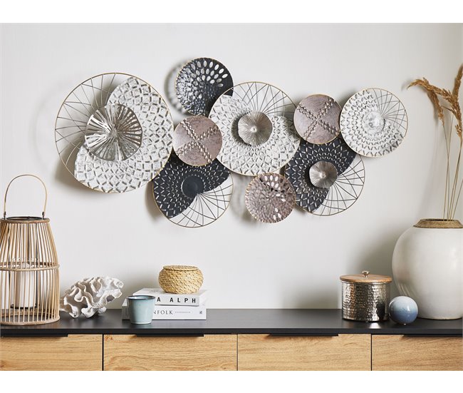 Conforama Decoración De Pared Plateado/negro CESIUM