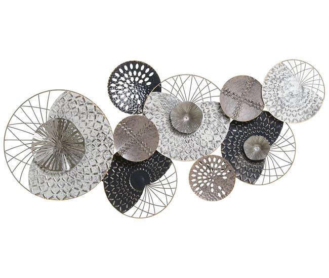 Conforama Decoración de pared plateado/negro CESIUM