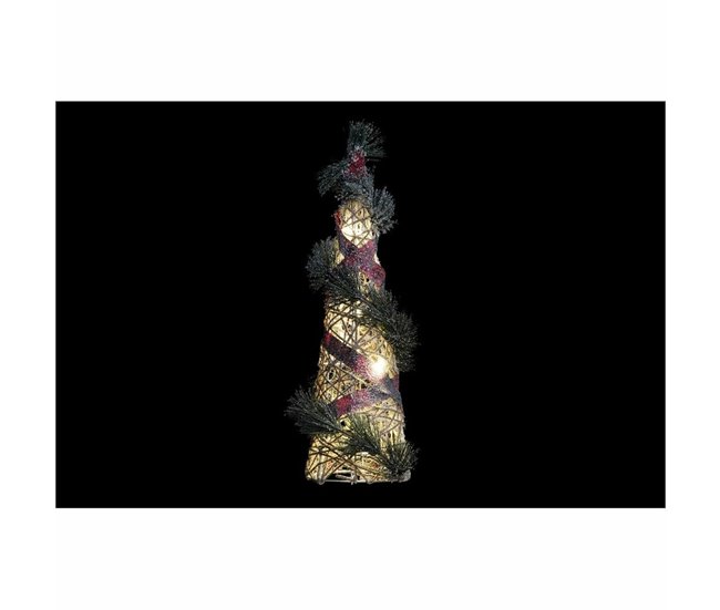 Conforama Decoración DKD Home Decor Conos Navidad LED Rojo Verde Natural Nevado 20 X 20 X 80 Cm (3 Piezas)
