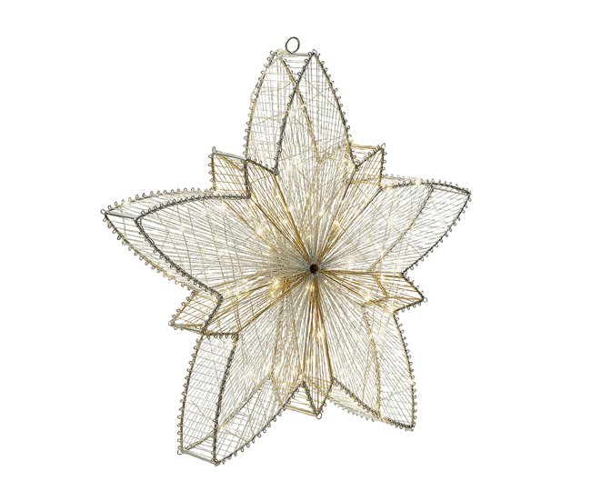 Conforama Decoración LED estrella plateada 50 cm HOFSOS