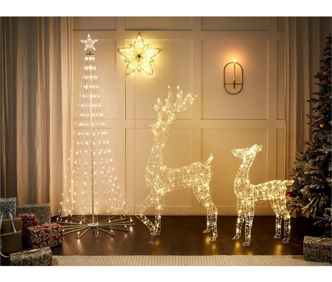 Conforama Decoración LED Reno Plateado 150 Cm HELLA