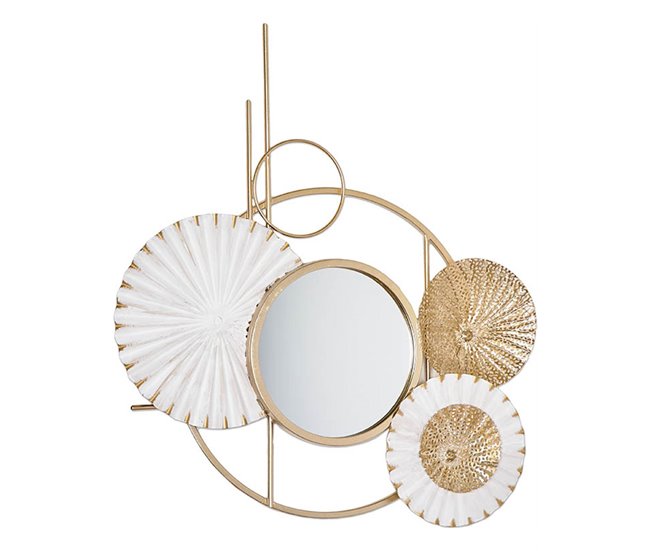 Conforama Decoracion Presume De Casa Esferas40*61*5blanco/doradometal Espejo