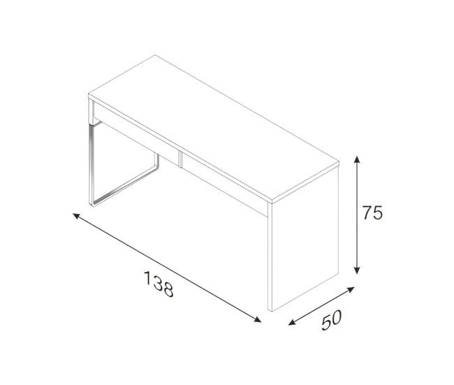 Conforama Dfattor Escritorio Escritorio De Oficina Reversible Multifuncional Mesa De Estudio Para PC Con 2 Cajones 138x50h75 Cm Blanco