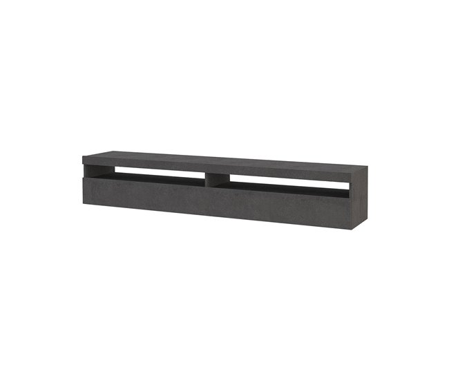 Conforama Dkraj Mueble TV Aparador bajo de salón con 2 puertas Base para mueble de televisión 100% Made in Italy 200x45h36 cm Pizarra