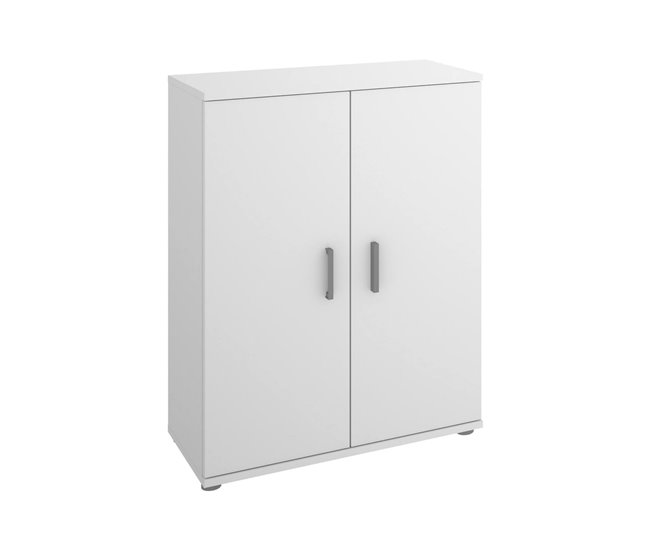 Conforama Dmedr Armario multiusos Mueble zapatero multifuncional Armario 2 puertas 61x35h80 cm Blanco