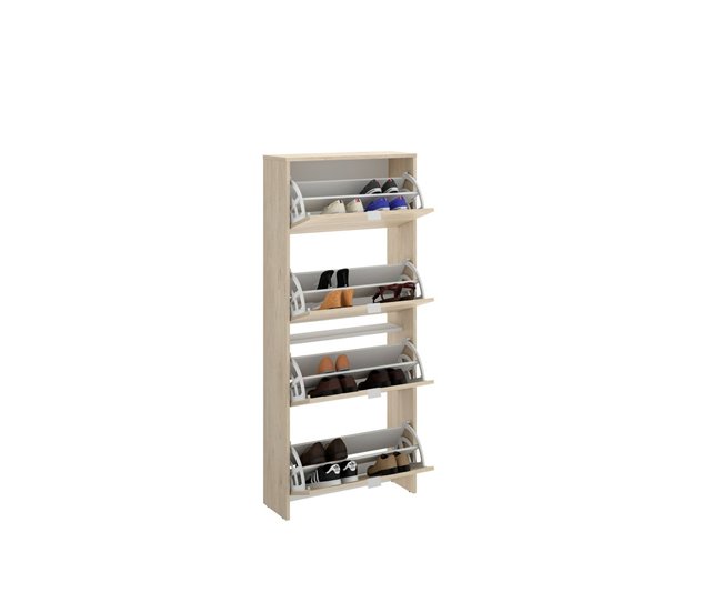Conforama Dmurie Zapatero Zapatero De Entrada Que Ahorra Espacio Zapatero Con 4 Puertas Plegables 61x25h149 Cm Roble
