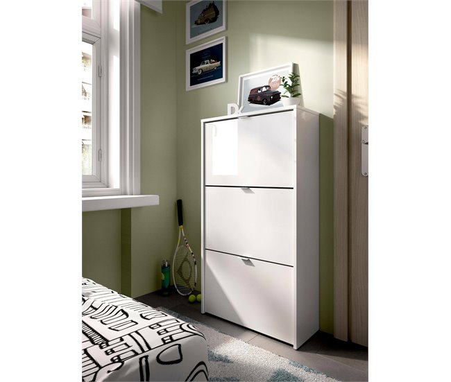 Conforama Dmurr Zapatero Zapatero De Entrada Que Ahorra Espacio Zapatero Con 3 Puertas Plegables 61x25h113 Cm Blanco
