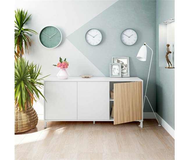Conforama Dolivera Aparador Aparador De Salón Moderno Buffet De Salón De 3 Puertas 154x40h74 Cm Blanco
