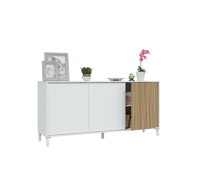 Conforama Dolivera Aparador Aparador De Salón Moderno Buffet De Salón De 3 Puertas 154x40h74 Cm Blanco