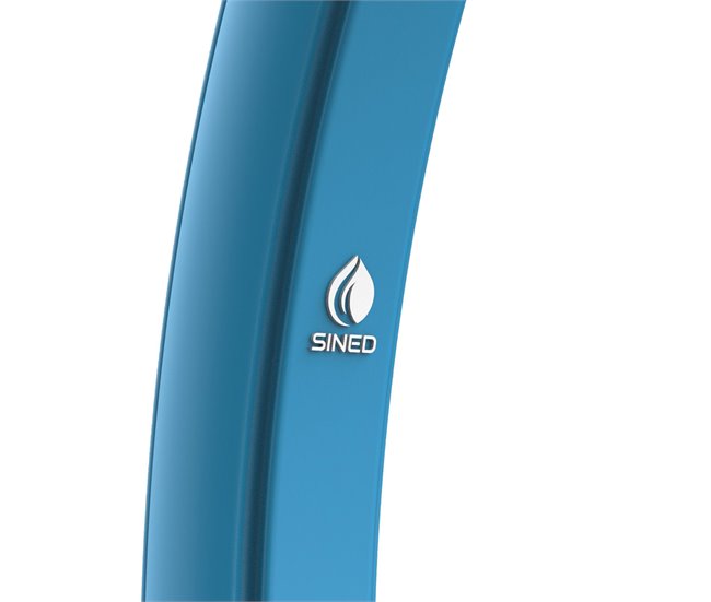 Conforama Ducha Solar AZUL Con Estructura Curvada En Polietileno HD Para Jardín Y Piscina Altura 226 6 Cm Ducha Redonda Diámetro 20 Cm Depósito 40 Litros Grifo Lavapiés Accesorios En Metal Negro. Filtro Anticalcáreo Y Funda