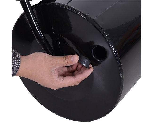 Conforama DURHAND Rodillo De Césped De Jardín Apisonadora De Césped De Acero 38L Llena De Agua O Arena Medida De Rodillo Φ50x32cm Asa Desmontable