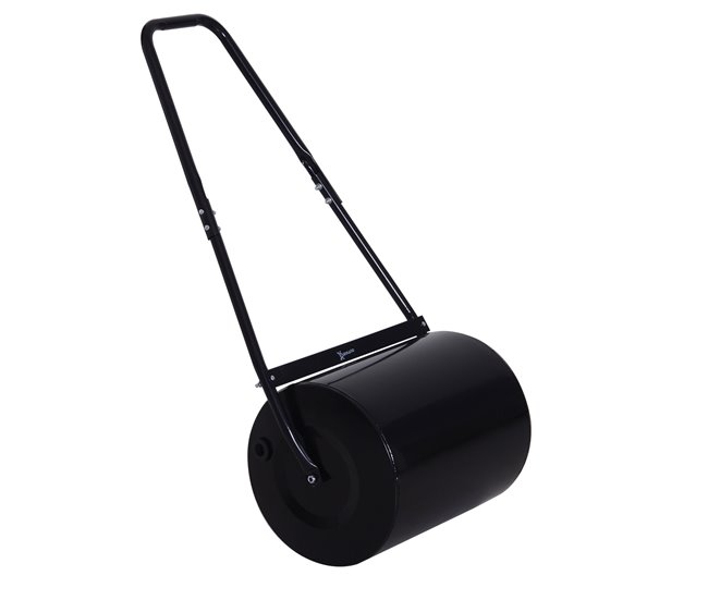 Conforama DURHAND Rodillo de Césped de Jardín Apisonadora de Césped de Acero 30L Llena de Agua o Arena Medida de Rodillo Φ32x40cm Asa Desmontable