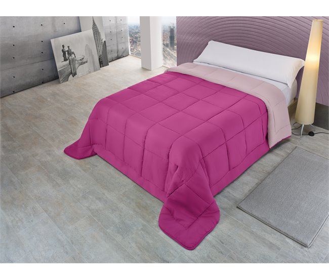 Conforama Edredón BICOLOR cama 90cm color fucsia y rosa