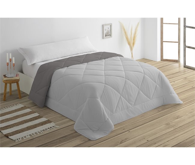 Conforama Edredón BICOLOR Cama 90cm Color Gris Y Gris Soscuro