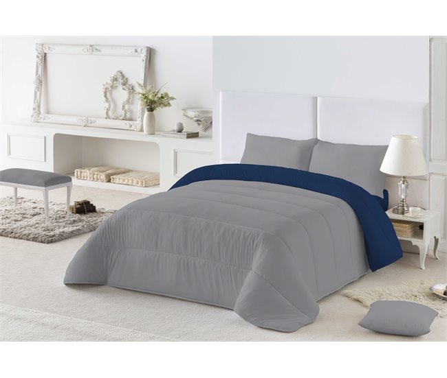 Conforama EDREDON NORDICO BICOLOR AZUL 1/L.807 GRIS CAMA 90