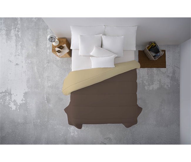 Conforama Edredón Nórdico Due Marrón-Beige 300gr Tacto Pluma Cama De 90