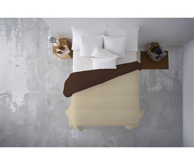 Conforama Edredón Nórdico Due Marrón-Beige 300gr tacto pluma cama de 90