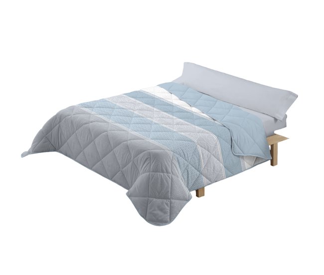 Conforama Edredón Nórdico Estampado Bolonia Reversible Azul Cama de 135cm/140cm