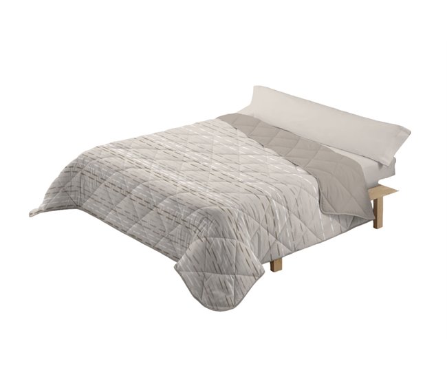 Conforama Edredón Nórdico Estampado Dibly Reversible Beige Cama de 90cm
