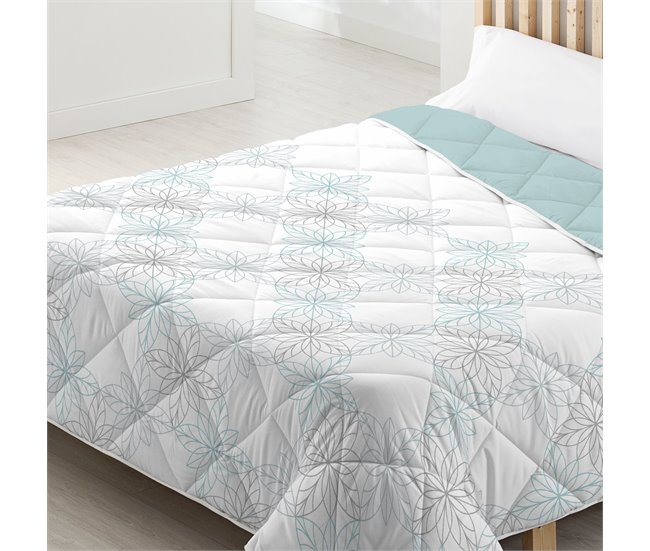 Conforama Edredón Nórdico Estampado Flow Reversible Azul Cama De 90cm