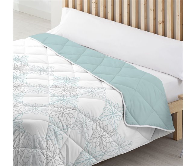 Conforama Edredón Nórdico Estampado Flow Reversible Azul Cama De 90cm