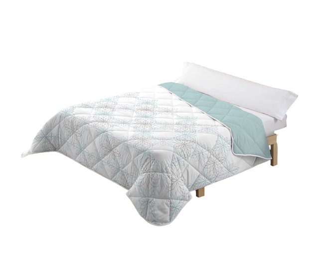 Conforama Edredón Nórdico Estampado Flow Reversible Azul Cama de 90cm