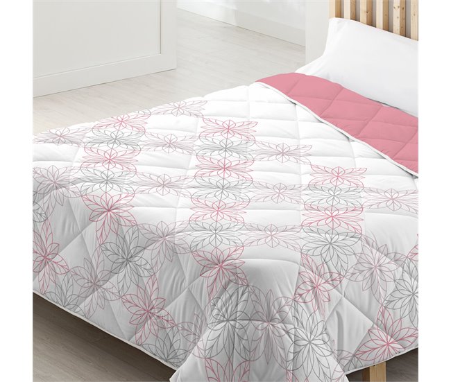 Conforama Edredón Nórdico Estampado Flow Reversible Coral Cama De 90cm